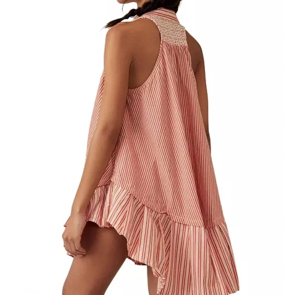 Free People Orange and White Textured Top - Picture 2 of 10